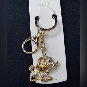 Mint Sparkly Dog Keychain/Purse Charm Champagne